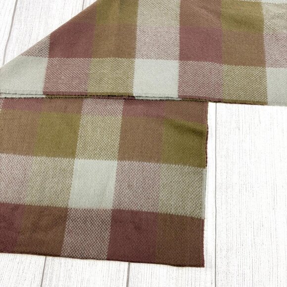 Academia Plaid Earth Tone Wide Acrylic Scarf - Picture 5 of 5